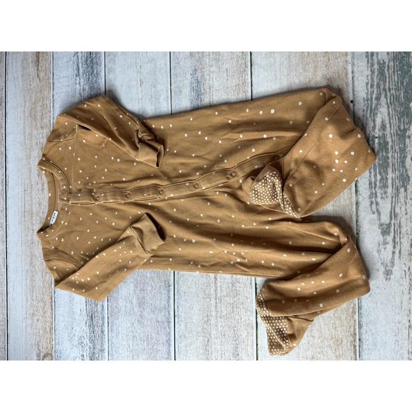 Colored Organics Unisex Brown | White | polka dot Pajamas size: 12-18 months - Picture 2 of 2